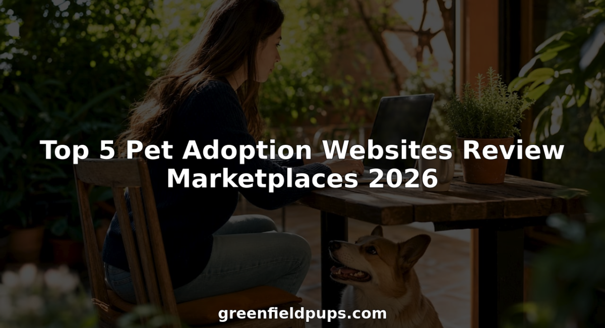 Woman browsing pet adoption websites on laptop at home
