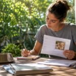 Owner reviewing puppy rehoming documents